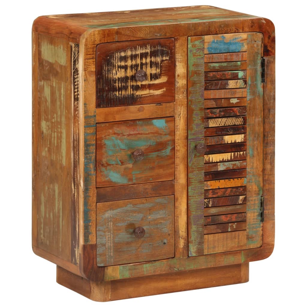 Komoda s 3 ladice 55 x 30 x 70 cm od masivnog obnovljenog drva