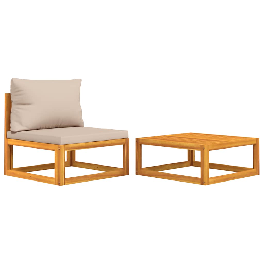 2-dijelni set vrtnih sofa s jastucima masivno bagremovo drvo