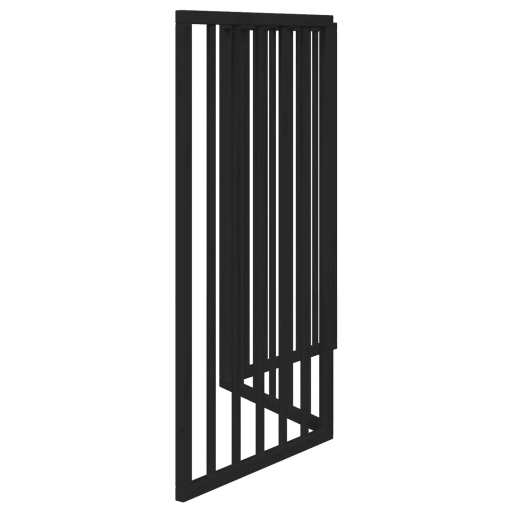 Vrata za pse s 3 panela sklopiva crna 150 cm od drva topole