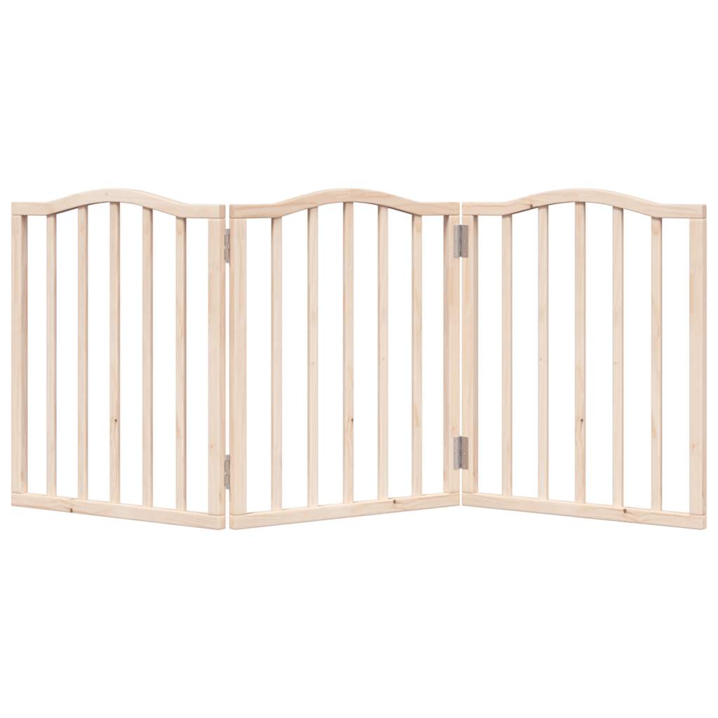 Vrata za pse s 3 panela sklopiva 150 cm od drva topole