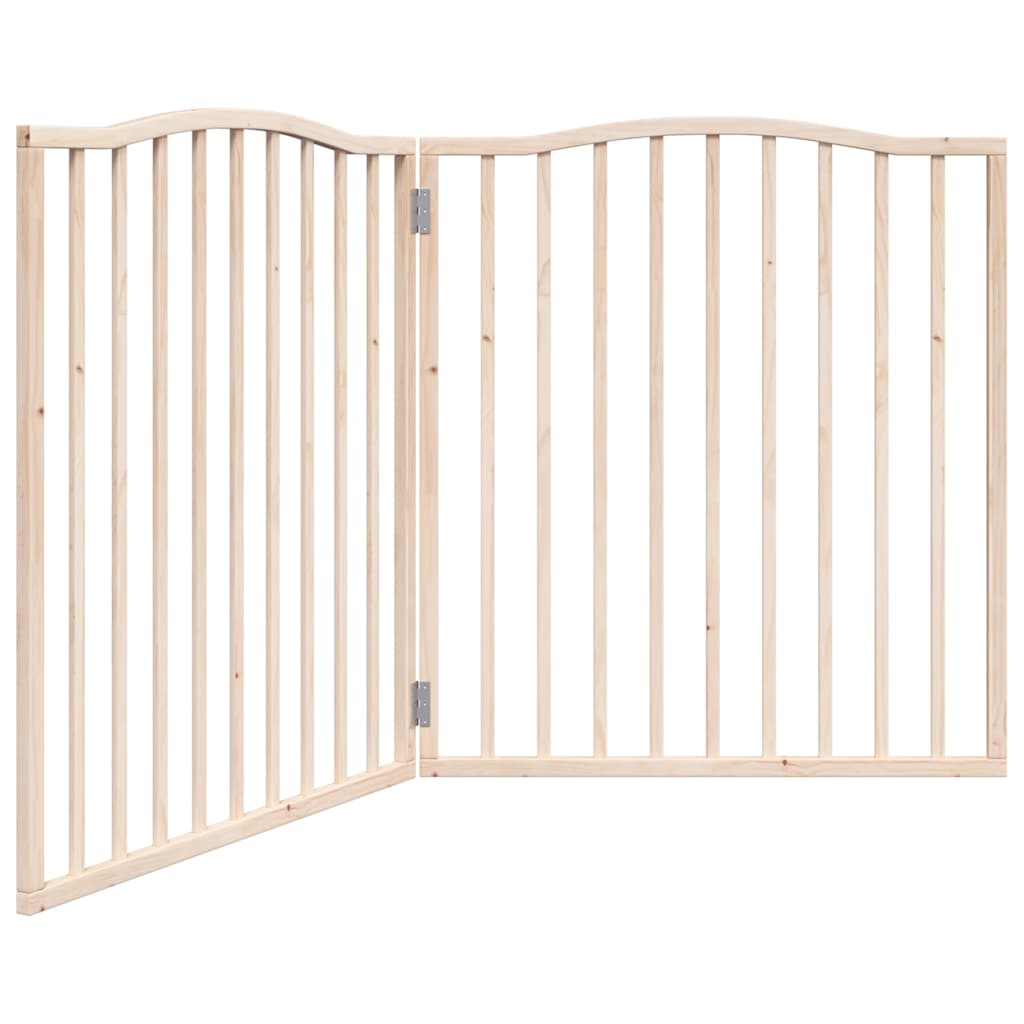 Vrata za pse s 2 panela sklopiva 160 cm od drva topole