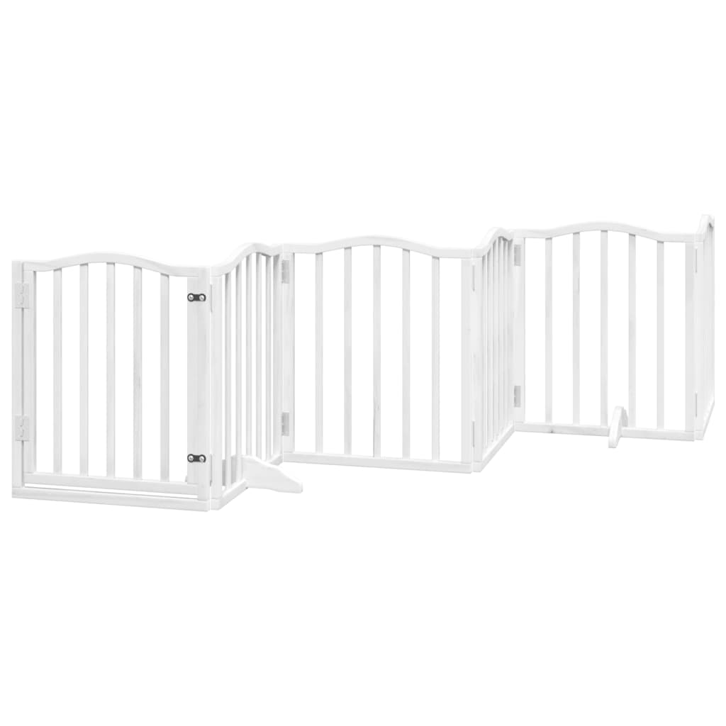 Vrata za pse s vratašcima 6 panela sklopiva 300 cm drvo topole