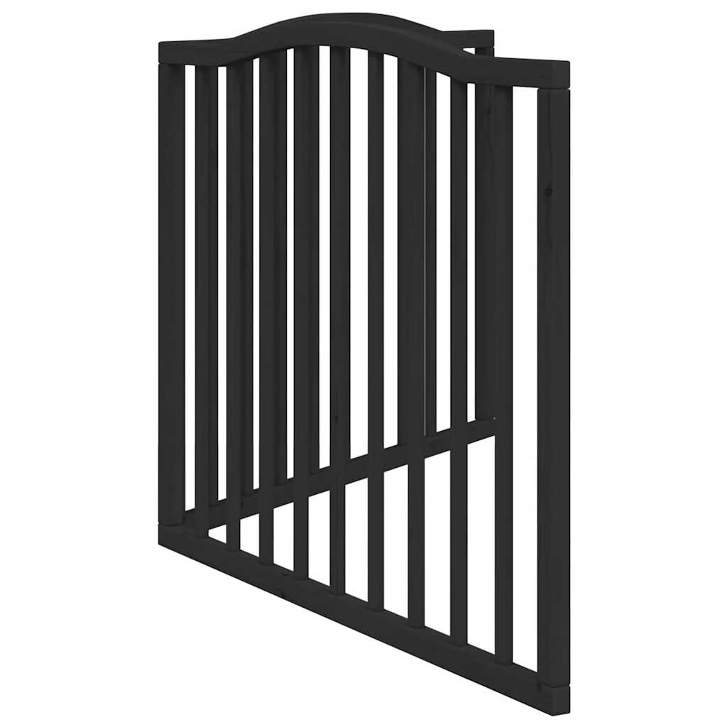 Vrata za pse s 2 panela sklopiva crna 160 cm od drva topole