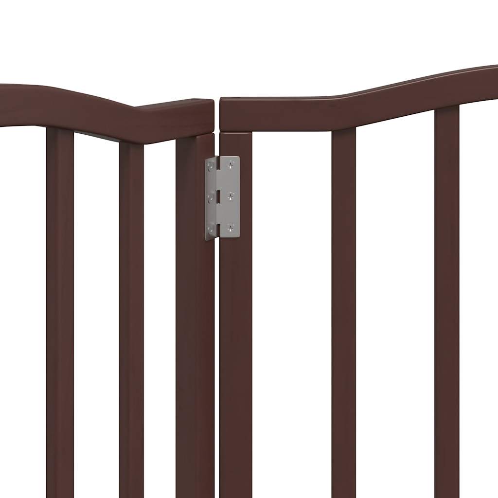 Vrata za pse s 3 panela sklopiva smeđi hrast 150 cm drva topole