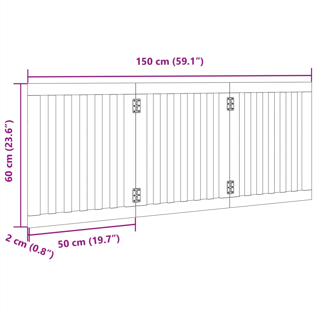 Vrata za pse Sklopiva 3 Panela 150 cm Drvo Topole
