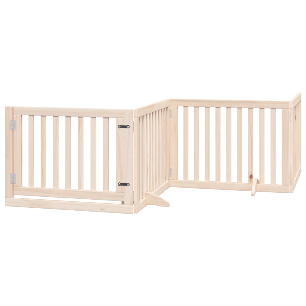 Vrata za pse s vratima sklopiva 4 panela 320 cm drvo topole