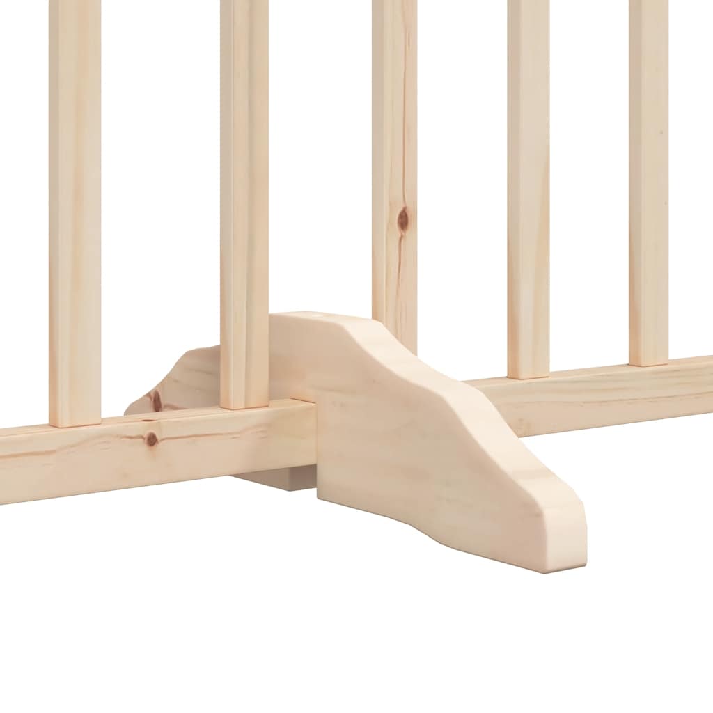 Vrata za pse s vratima, sklopiva, 4 panela, 320 cm, masivno drvo jele