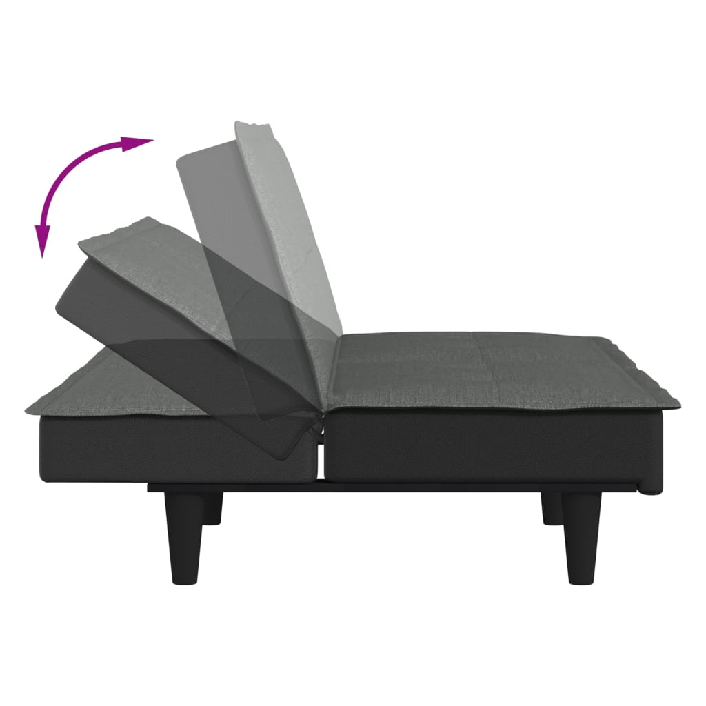Kauč na razvlačenje od tkanine tamnosivi