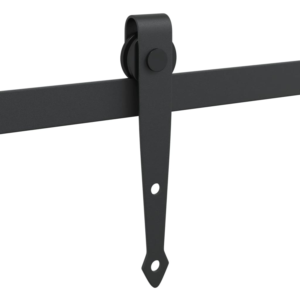 Mini set za klizna vrata ormarića crni 122 cm ugljični čelik