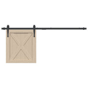 Mini set za klizna vrata ormarića crni 122 cm ugljični čelik