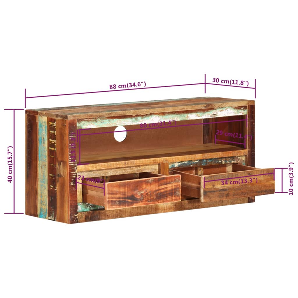 TV ormarići 2 kom 88 x 30 x 40 cm od masivnog obnovljenog drva