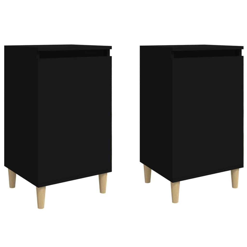 Noćni ormarići 2 kom crni 40 x 35 x 70 cm konstruirano drvo