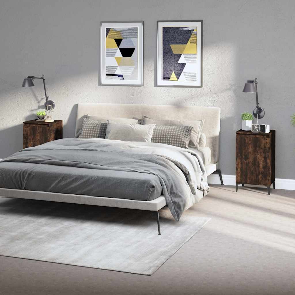 Noćni ormarići 2 kom boja hrasta 40x35x70 cm konstruirano drvo