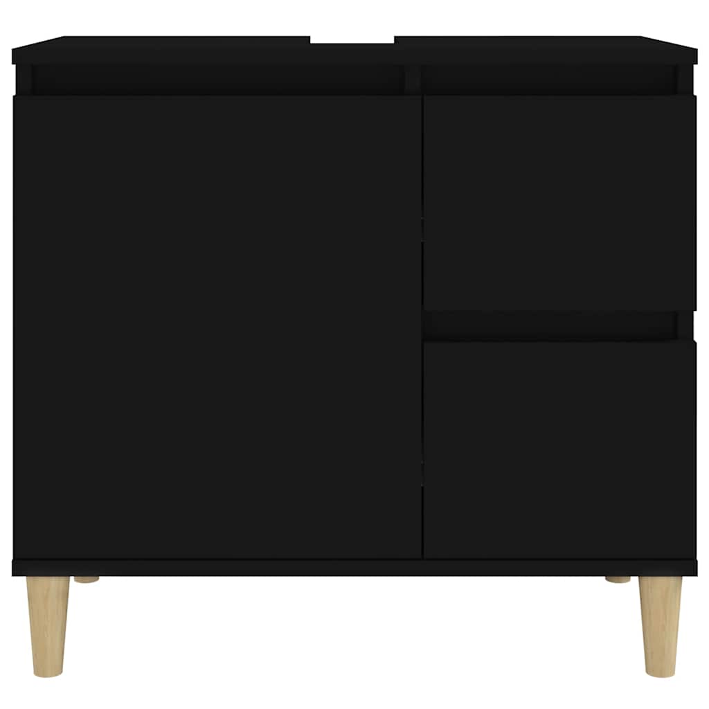 Kupaonski ormarić crni 65x33x60 cm konstruirano drvo