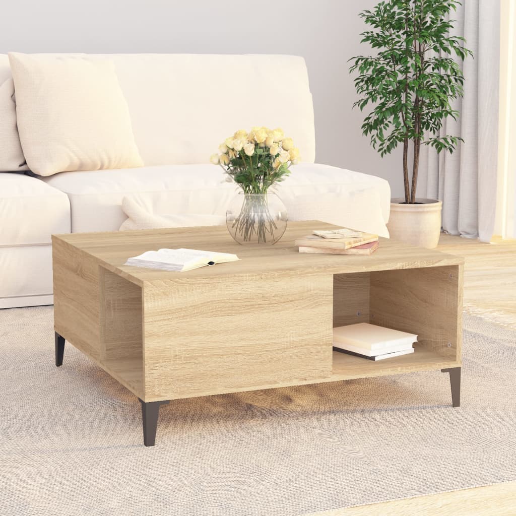 Stolić za kavu boja hrasta 80x80x36,5 cm konstruirano drvo