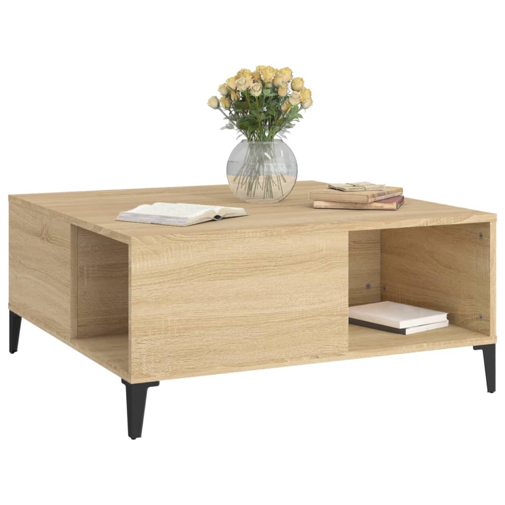 Stolić za kavu boja hrasta 80x80x36,5 cm konstruirano drvo
