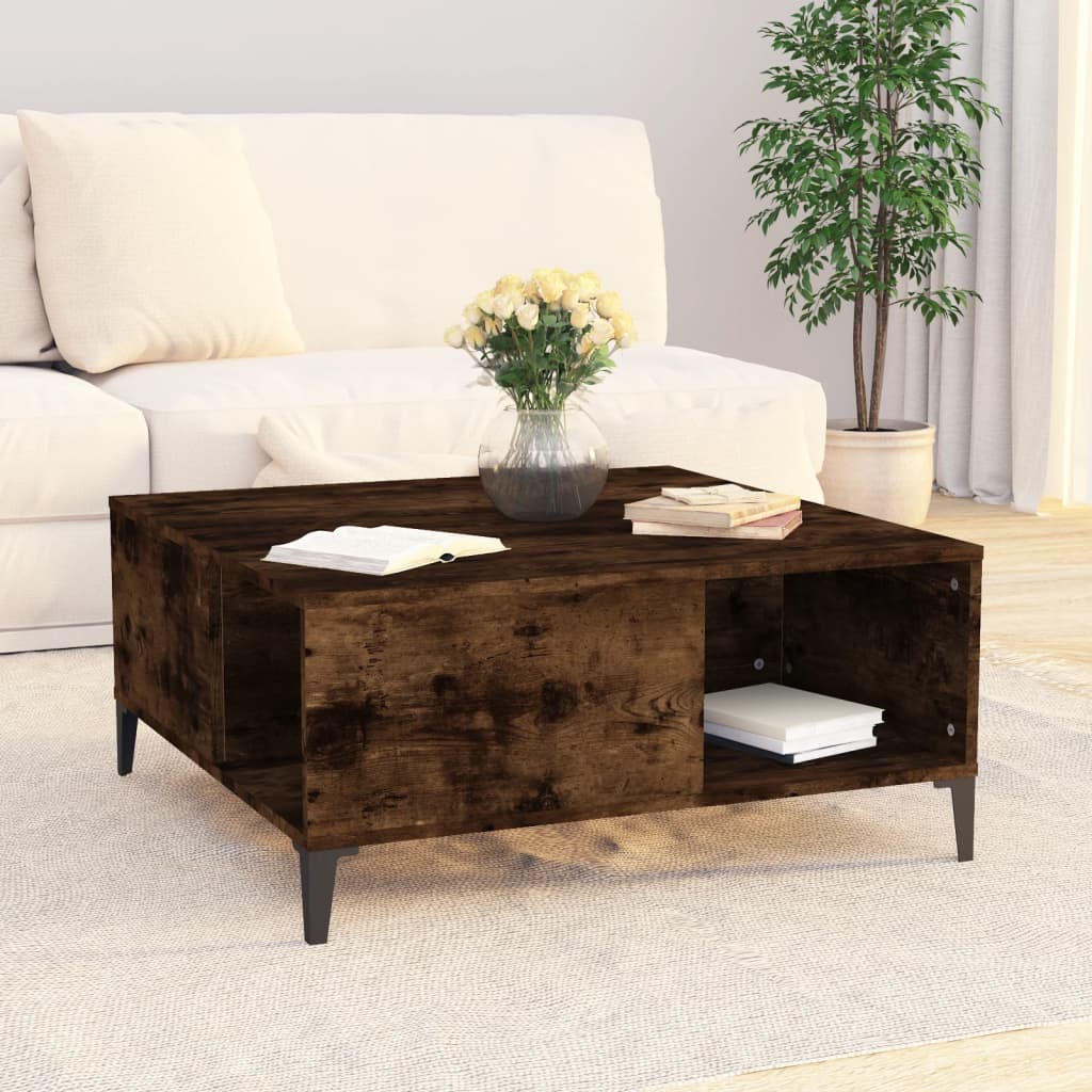 Stolić za kavu boja hrasta 80 x 80 x 36,5 cm konstruirano drvo