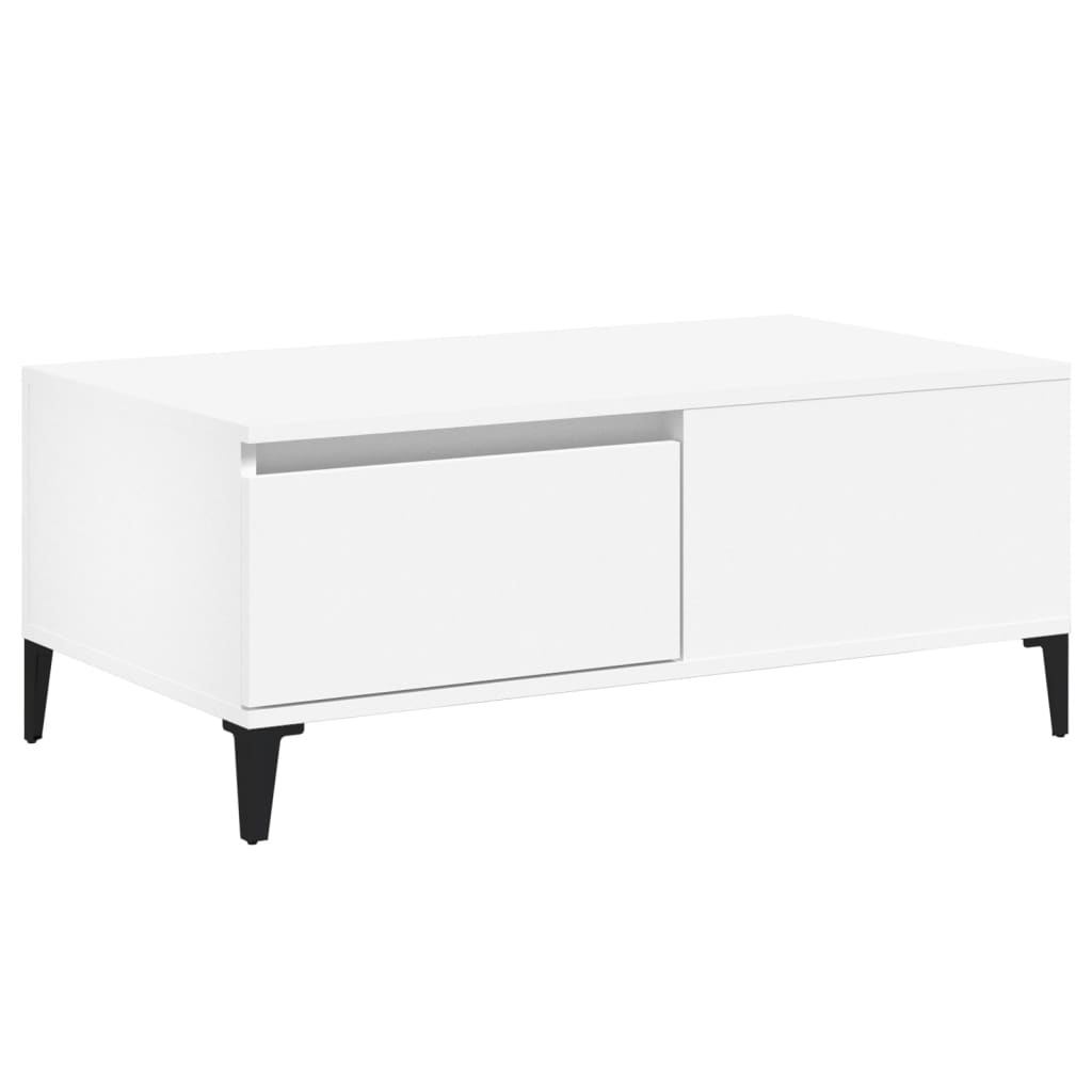 Stolić za kavu bijeli 90 x 50 x 36,5 cm od konstruiranog drva