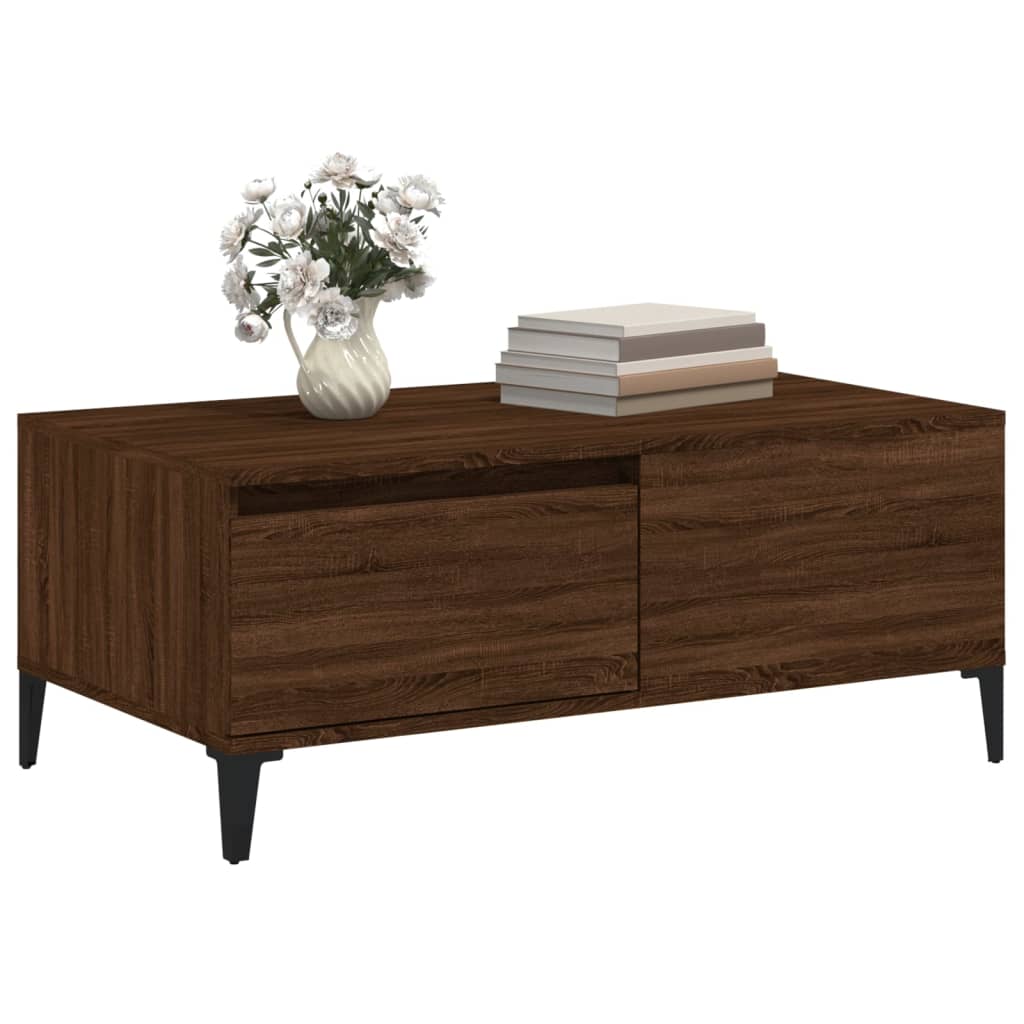 Stolić za kavu smeđa boja hrasta 90x50x36,5cm konstruirano drvo