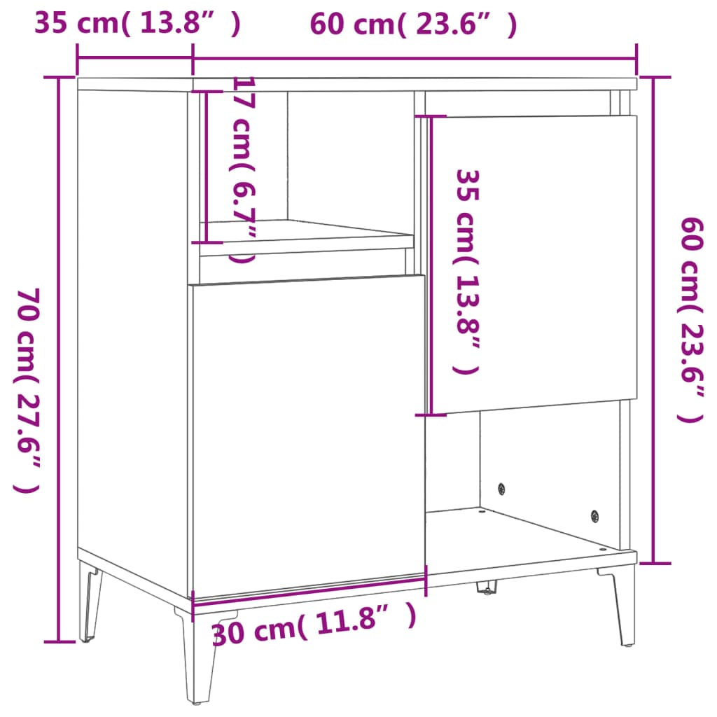 Komoda boja hrasta sonome 60 x 35 x 70 cm od konstruiranog drva