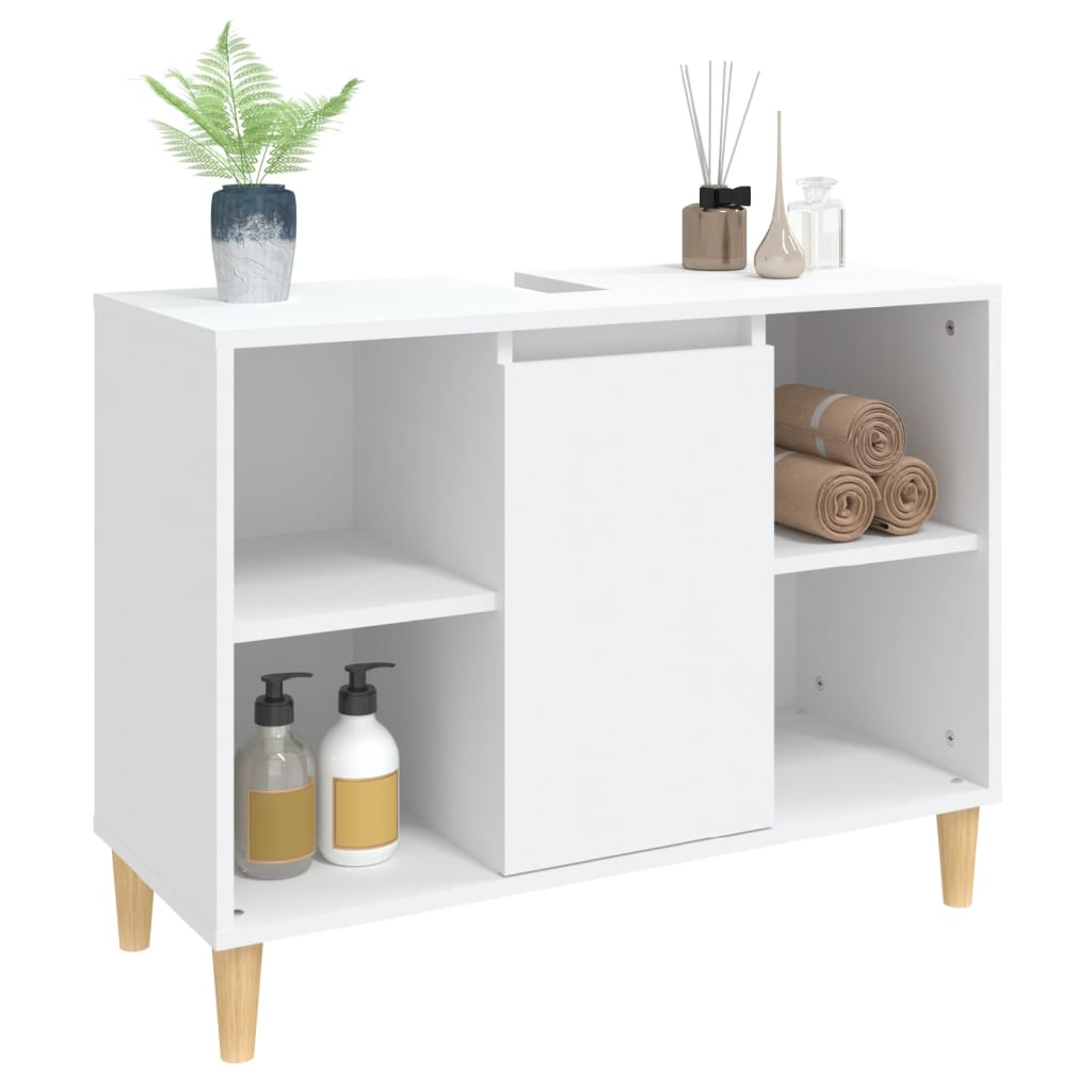 Ormarić za umivaonik bijeli 80 x 33 x 60 cm konstruirano drvo