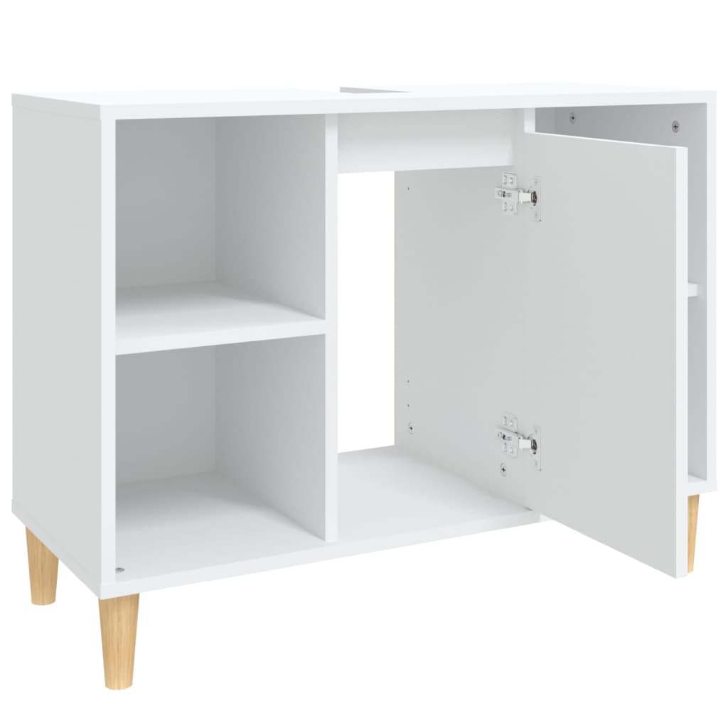 Ormarić za umivaonik bijeli 80 x 33 x 60 cm konstruirano drvo