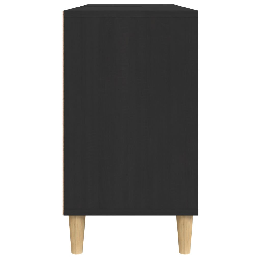 Ormarić za umivaonik crni 80 x 33 x 60 cm konstruirano drvo