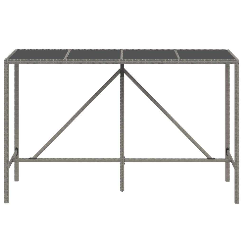 Barski stol sa staklenom pločom sivi 180x70x110 cm poliratan