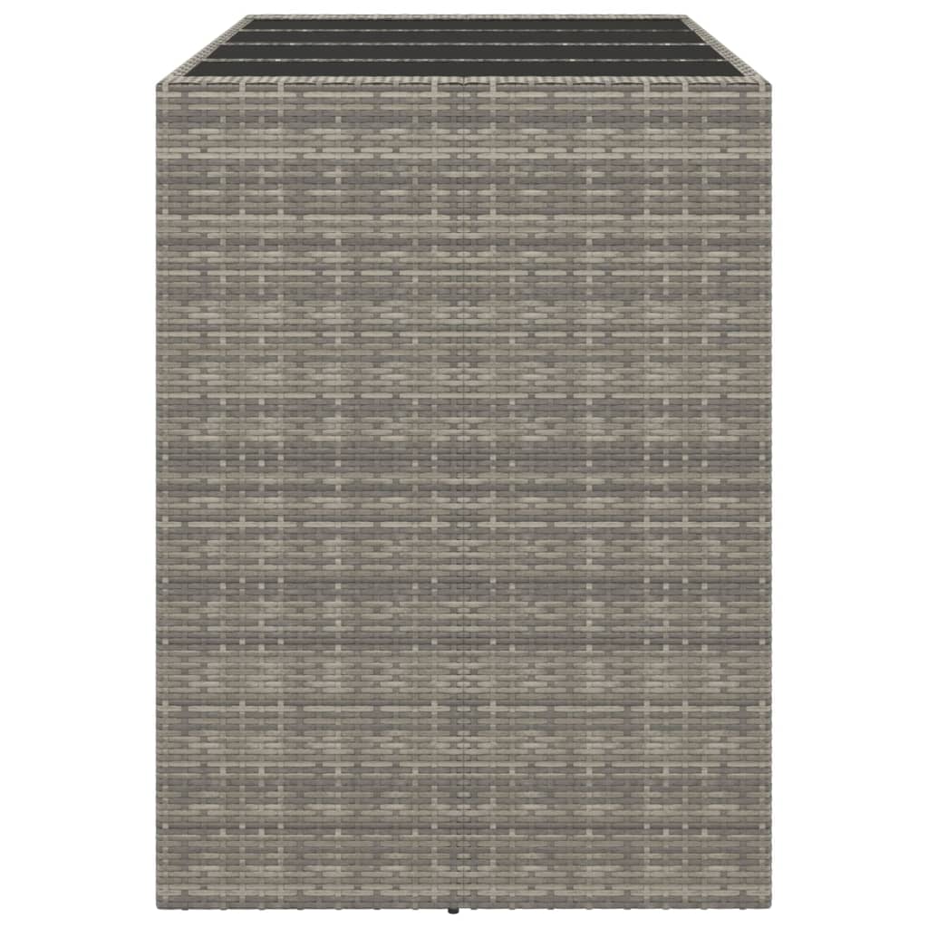 Barski stol sa staklenom pločom sivi 145x80x110 cm poliratan