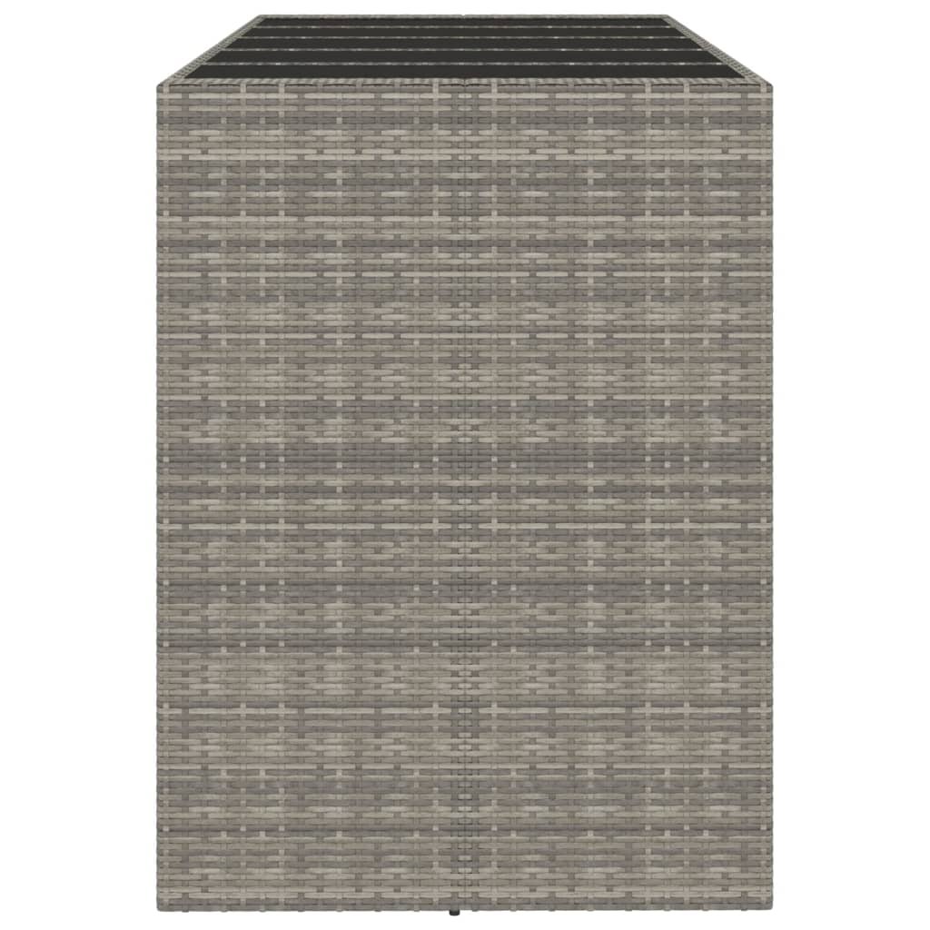 Barski stol sa staklenom pločom sivi 185x80x110 cm poliratan