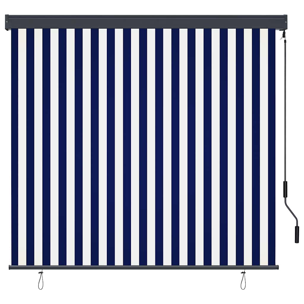 Rolo zavjesa Plava i bijela 180 x 250 cm Tkanina i aluminij