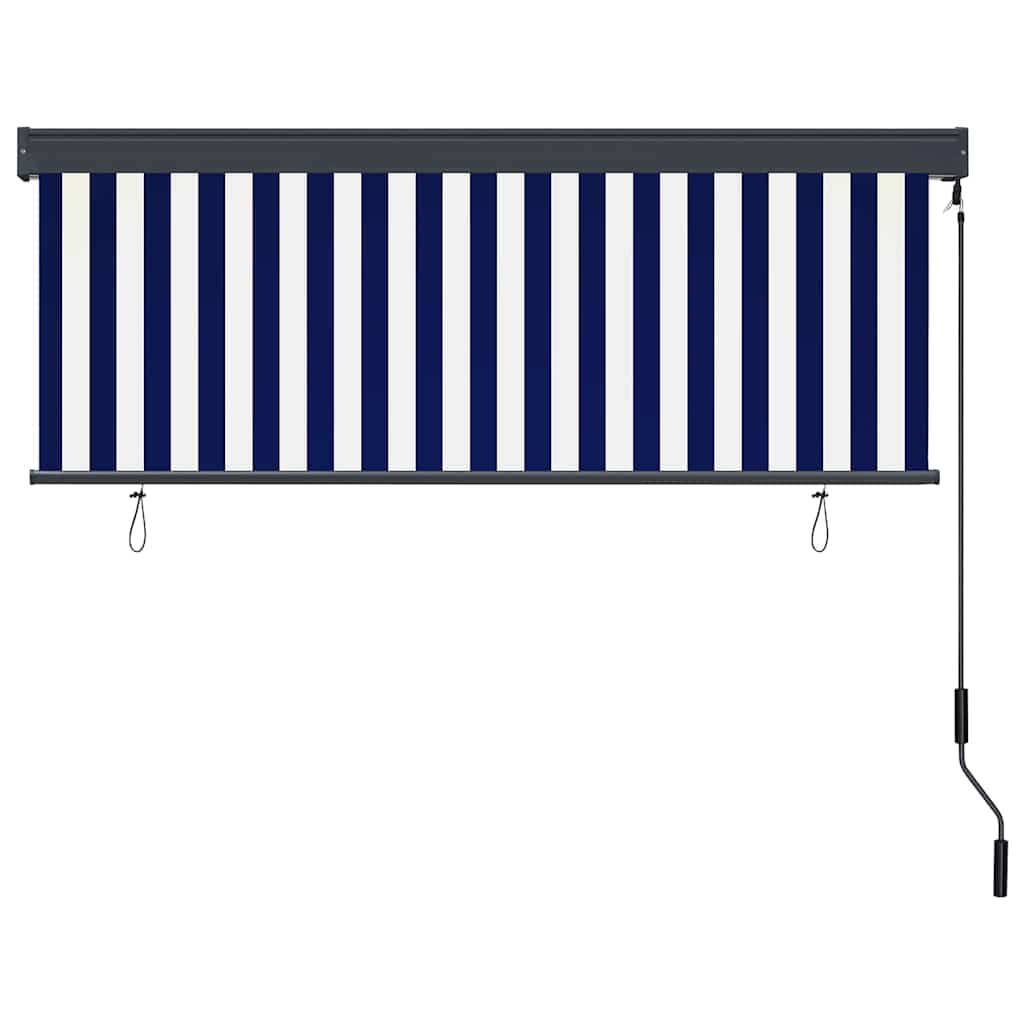 Rolo zavjesa Plava i bijela 180 x 250 cm Tkanina i aluminij