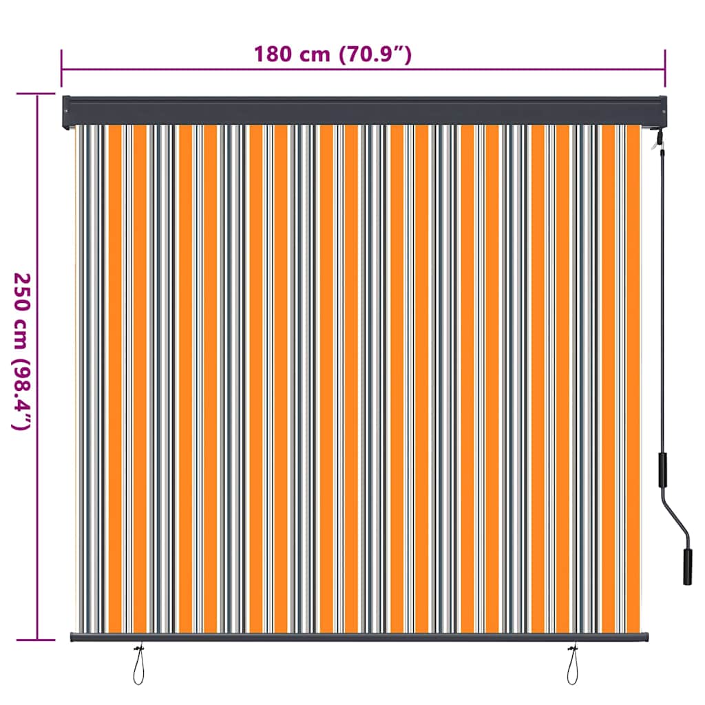 Rolo zavjesa Žuta i plava 180 x 250 cm Tkanina i aluminij