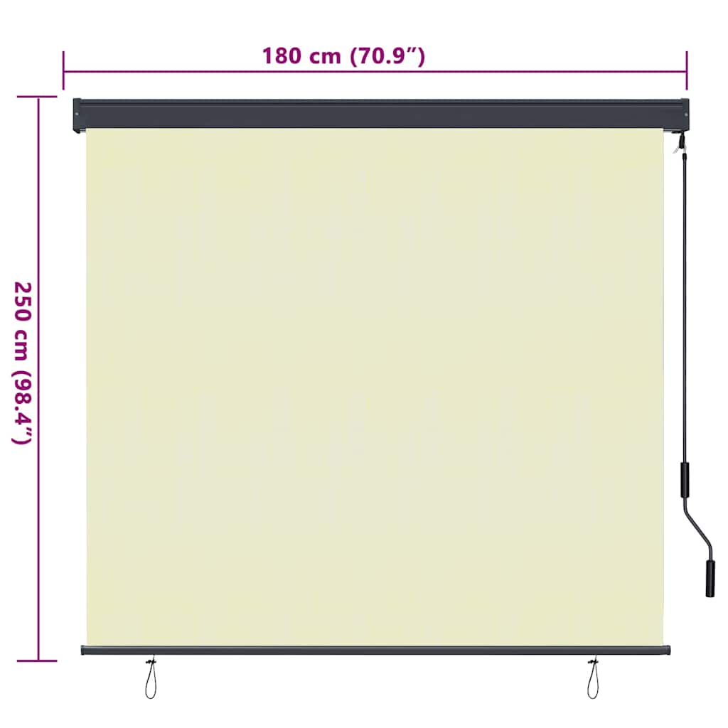 Rolo zavjesa Krem 180 x 250 cm Tkanina i aluminij