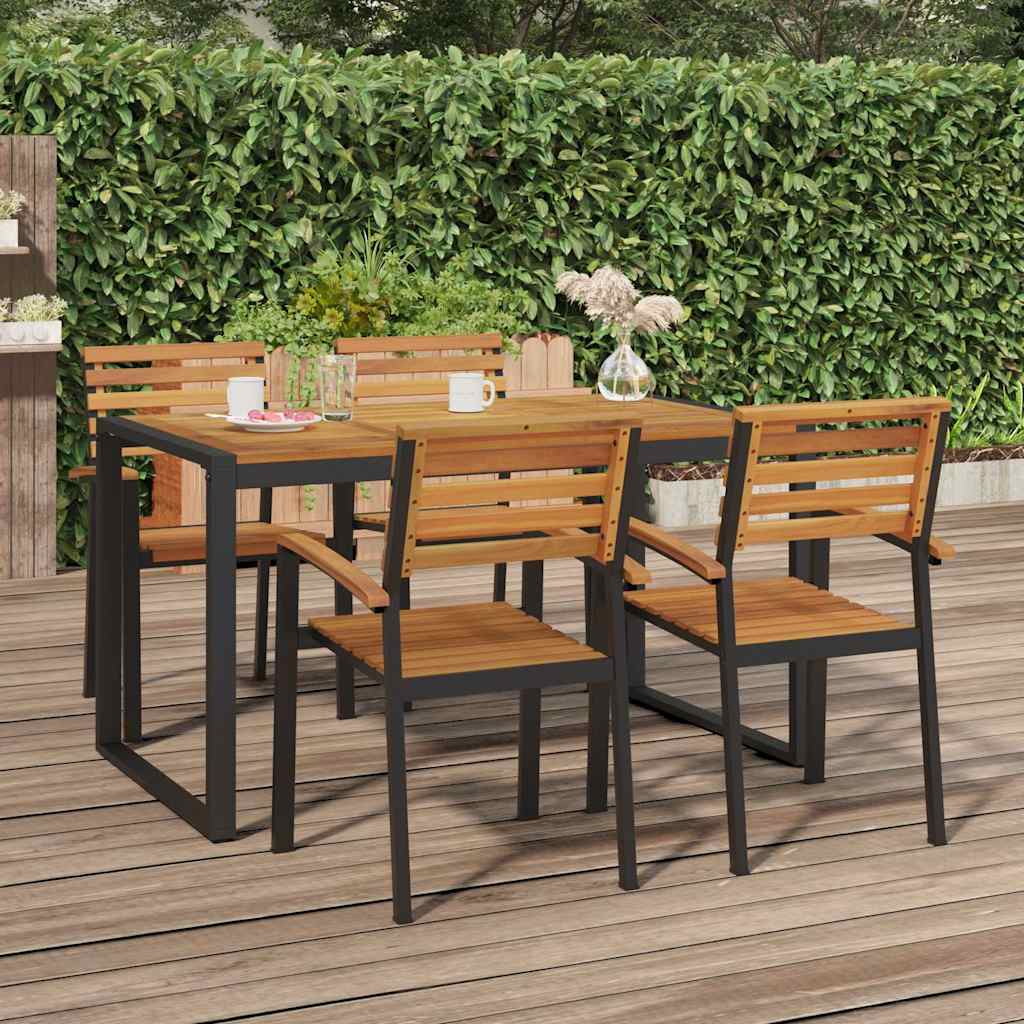 Vrtni stol s U-nogama 140 x 80 x 75 cm od masivnog drva bagrema
