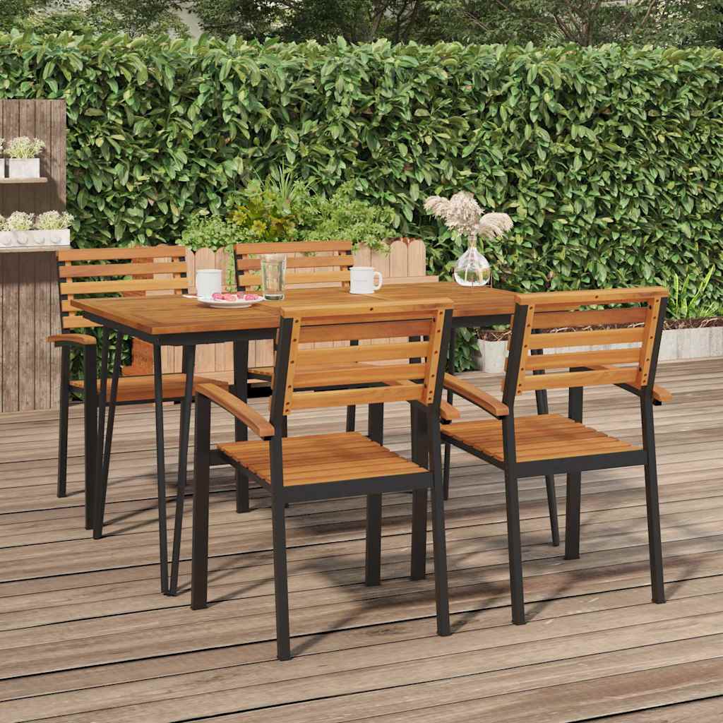Vrtni stol s U-nogama 140 x 80 x 75 cm od masivnog drva bagrema