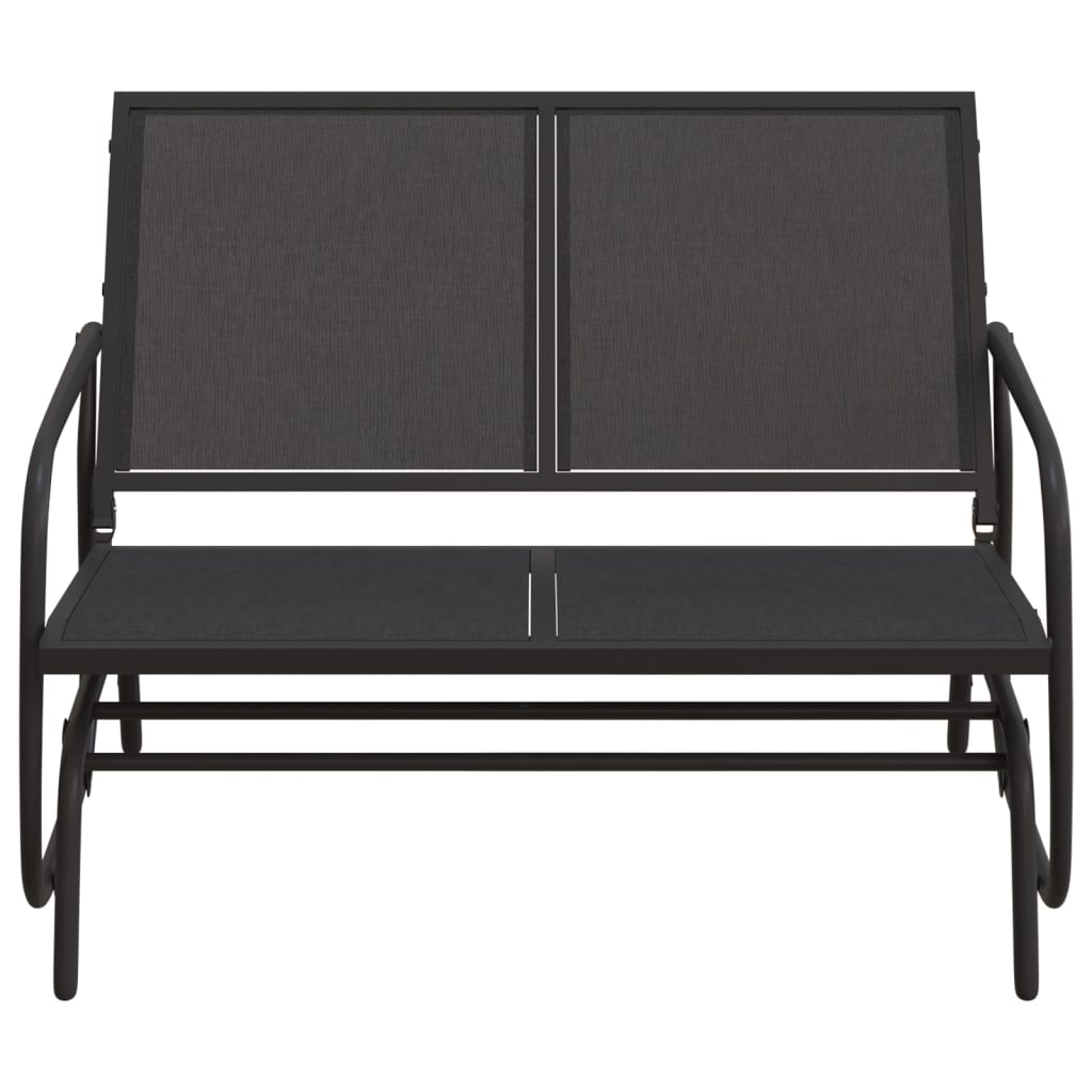 Vrtna klupa za ljuljanje crna 120,5x76x86,5 cm tekstil i čelik