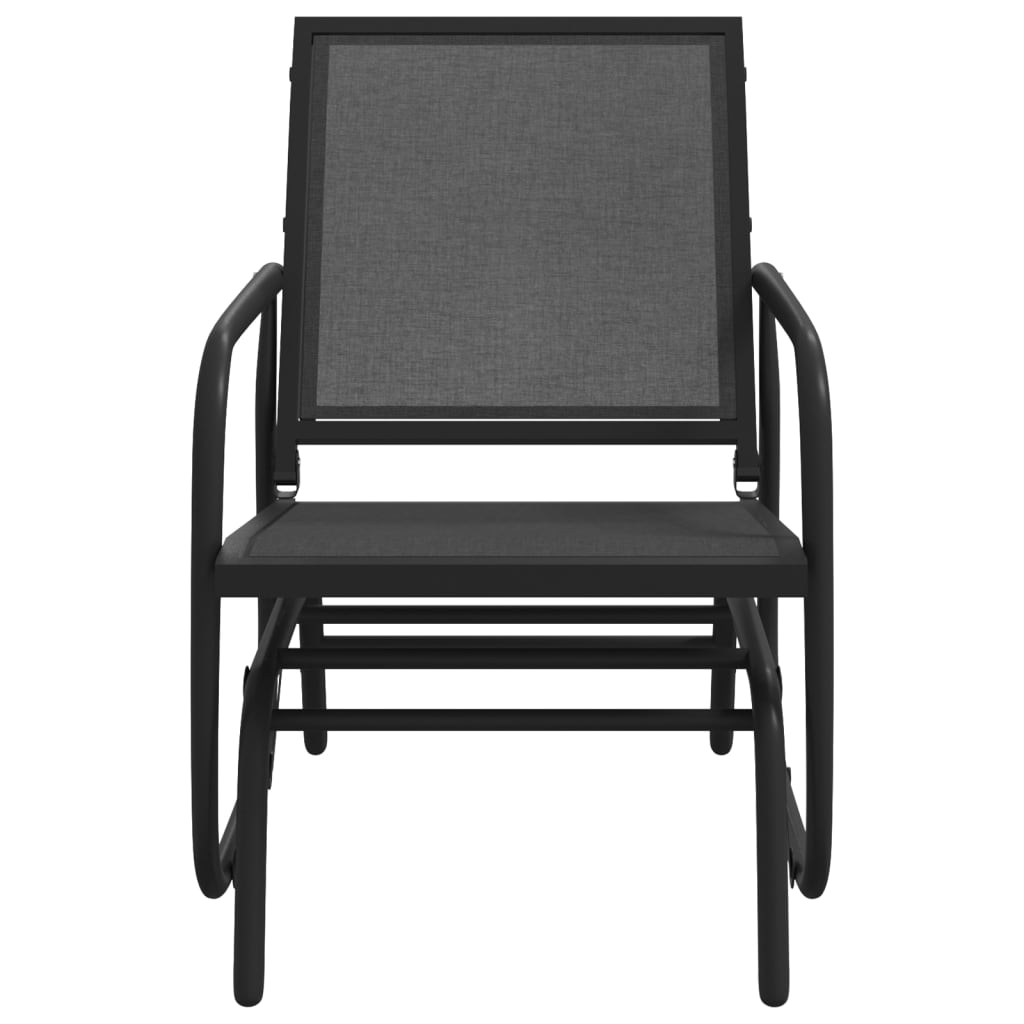 Vrtne stolice ljuljačke crne 61x76x87 cm tekstil i čelik