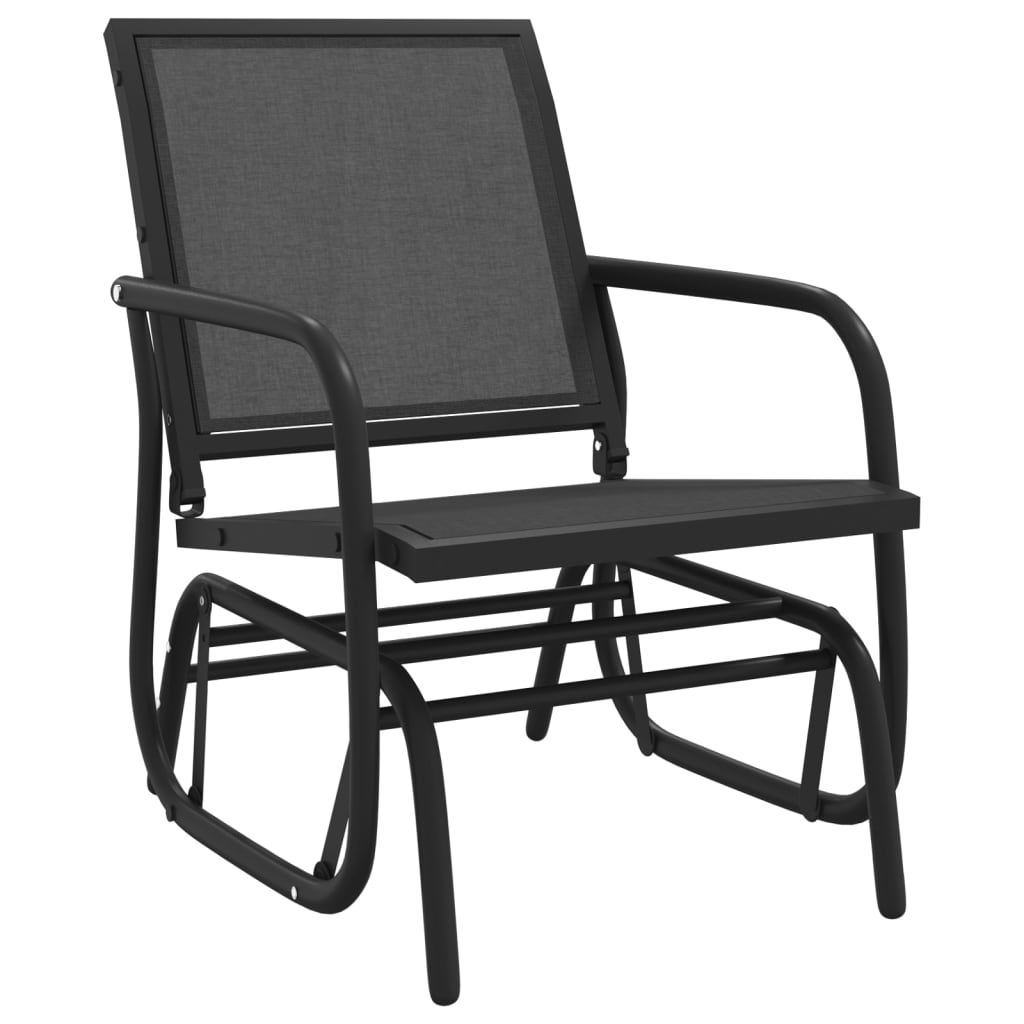 Vrtne stolice ljuljačke 2 kom crne 61x76x87 cm tekstil i čelik