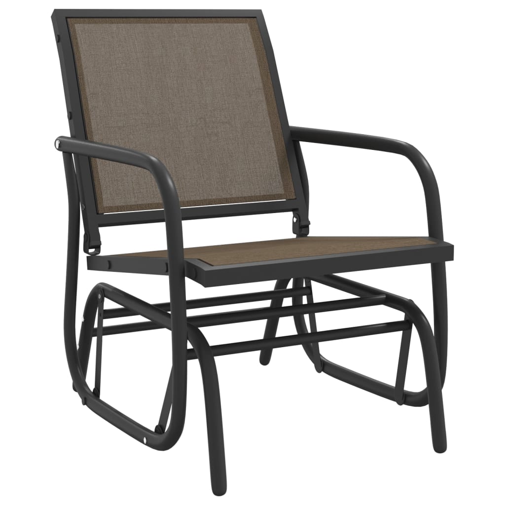 Vrtne stolice ljuljačke 2 kom smeđe 61x76x87 cm tekstil i čelik