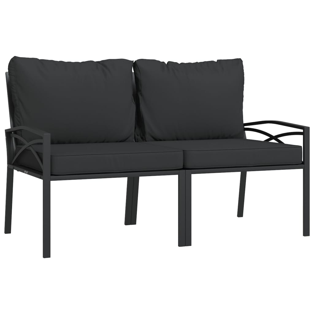 Vrtne stolice sa sivim jastucima 2 kom 62 x 75 x 79 cm čelične