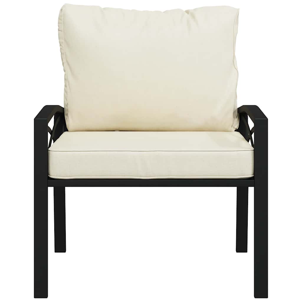 Vrtna stolica s jastucima boje pijeska 68 x 76 x 79 cm čelična