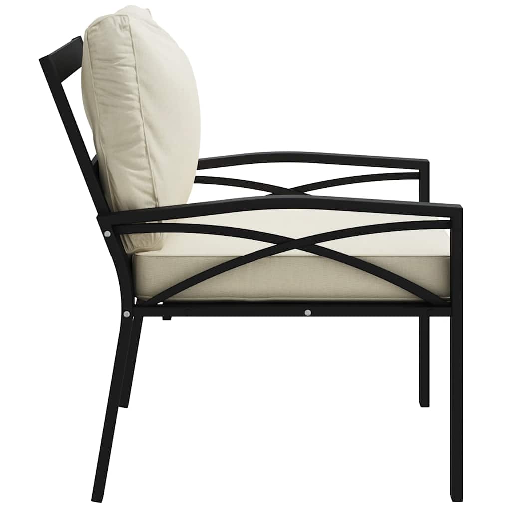 Vrtna stolica s jastucima boje pijeska 68 x 76 x 79 cm čelična