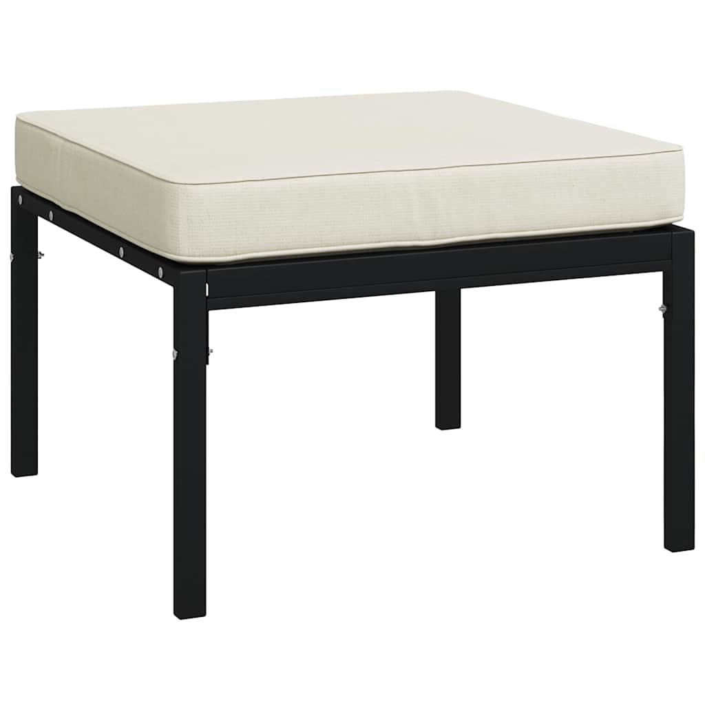 Vrtni taburei s jastucima boje pijeska 2 kom 60x60x35 cm čelik