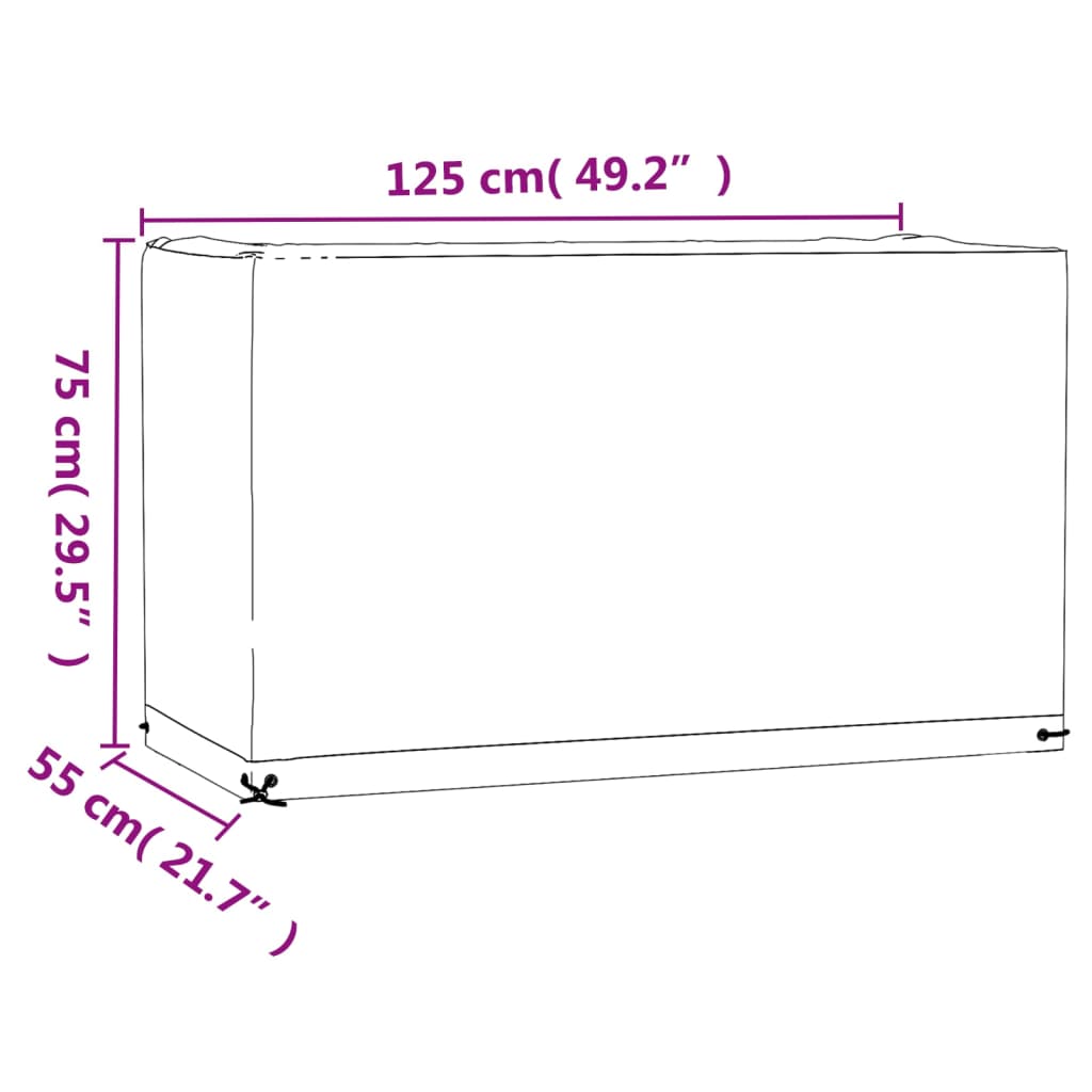 Navlake za vrtni namještaj 2 kom 8 ušica 125x55x75cm pravokutne
