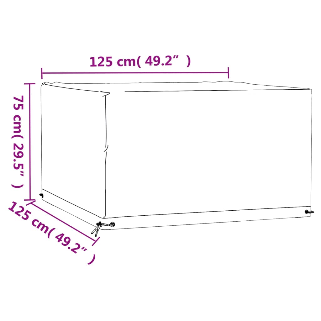 Navlake za vrtni namještaj 2 kom 8 ušica 125x125x75cm kvadratne