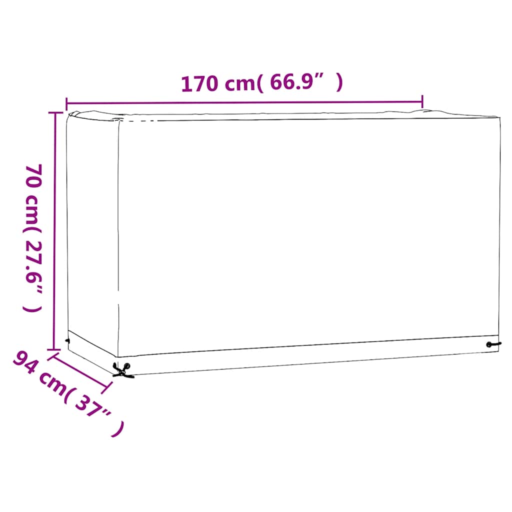Navlake za vrtni namještaj 2 kom 8 ušica 170x94x70cm pravokutne