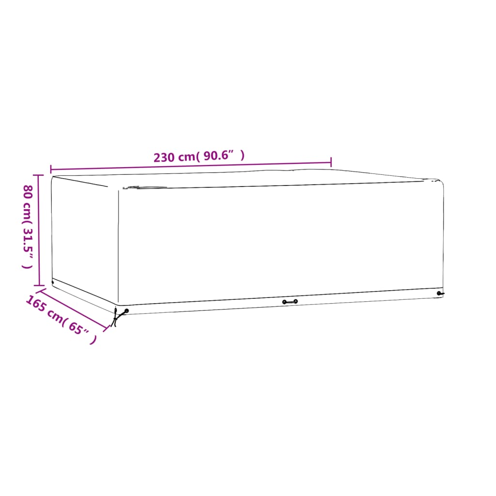Navlake za vrtni namještaj 2 kom 230 x 165 x 80 cm pravokutne