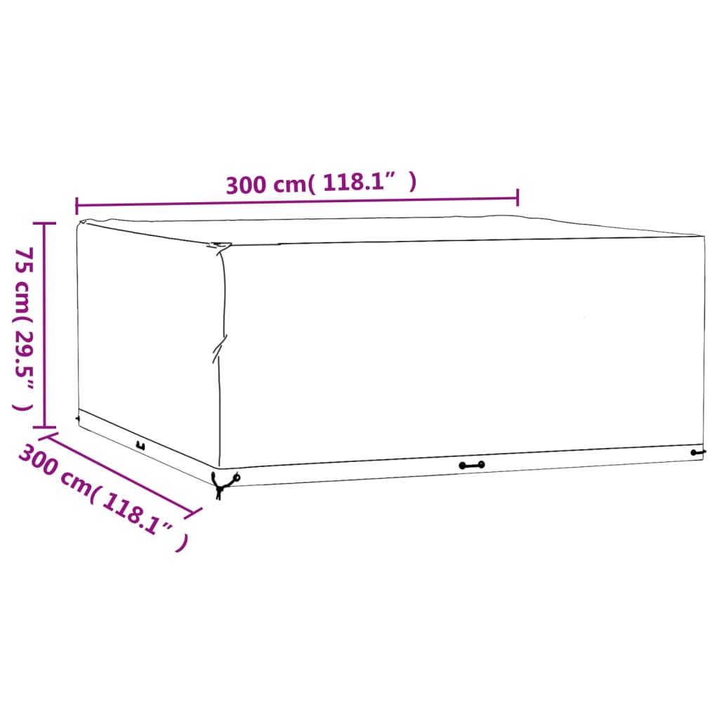 Navlake za vrtni namještaj 2 kom 300x300x75 cm četvrtaste