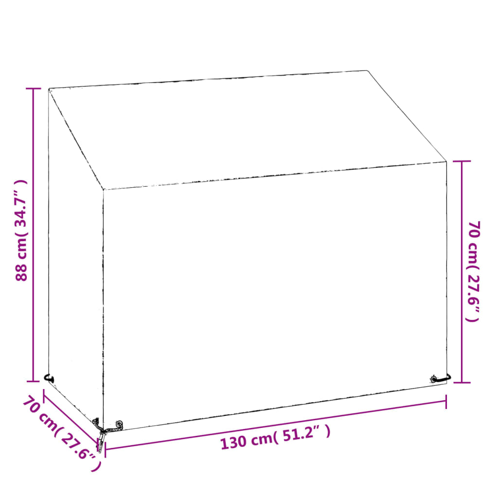 Navlake za vrtnu klupu s 8 ušica 2 kom 130 x 70 x 70/88 cm PE